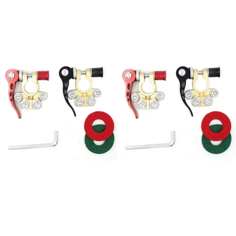 

2X 12V 24V Battery Terminals Clamps Quick Release Battery Terminal Shut-Off Connectors For Boat Race UTV Tractor Truck