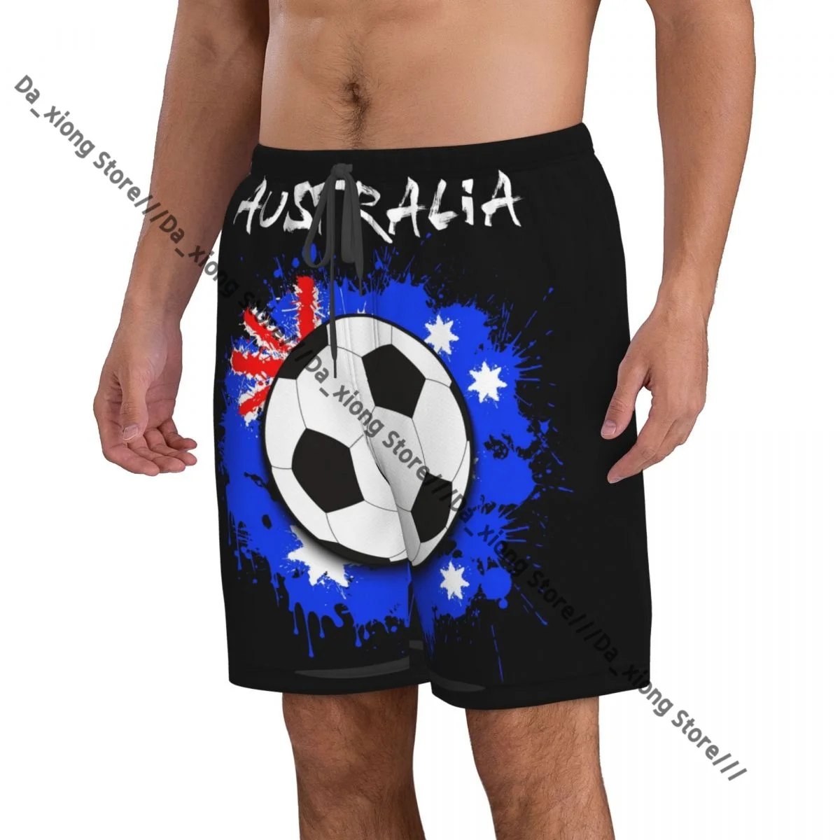 Maillot de bain homme drapeau australien ballon de football contre motif short de bain maillot de bain short de plage maillots de bain
