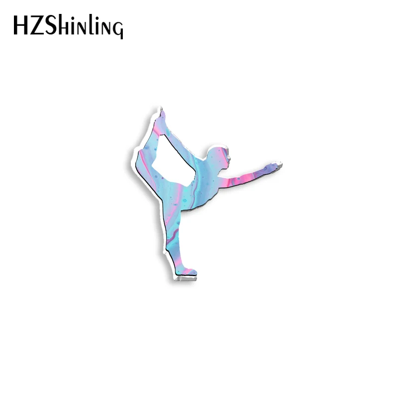 2022 New Love Gymnastics Acrylic Lapel Pin Gymnast Epoxy Butterfly Clasp Pin Handmade Butterfly Brooch