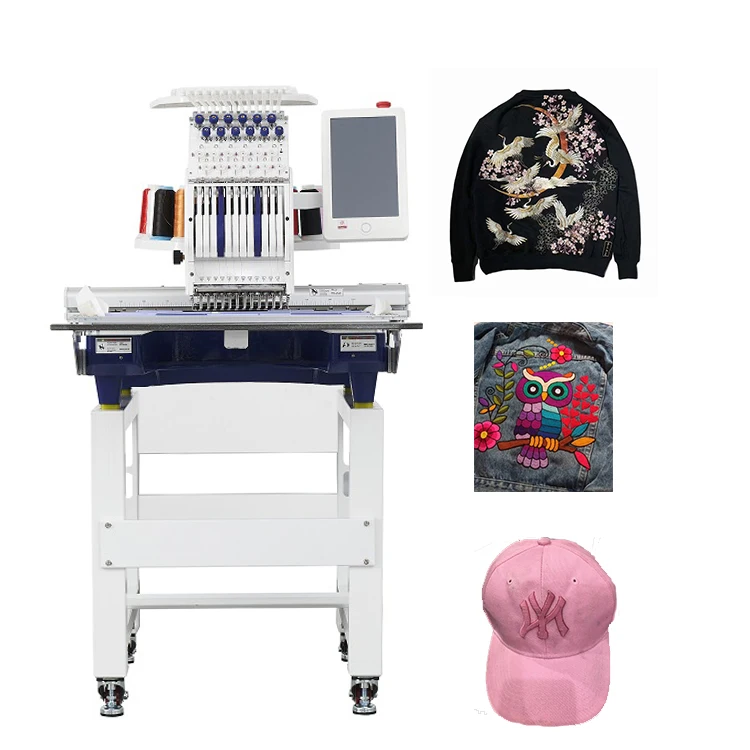 Yeshi 9/12/15 Needles Customize Colors and Logo Automatic Computerized Embroidery Machine Single Head