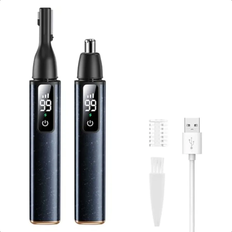 

Nose Ear Hair Trimmer for Men Eyebrow Hair Razor 2in1 Rechargeable DualEdge Face Shaver for Face Nose Peach Fuzz for Women Blac