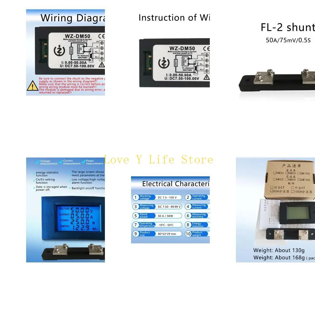 

L74C 50A 5KW Energy Meter Meter Wattmeter Electrical Panel Monitor Digital Digital
