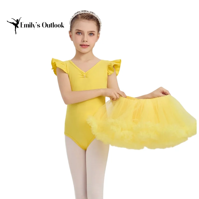 2 peças dança ballet tutu collant bailarina roupa para meninas da criança criss cross top plissado manga fofa 4 camadas saia coreia