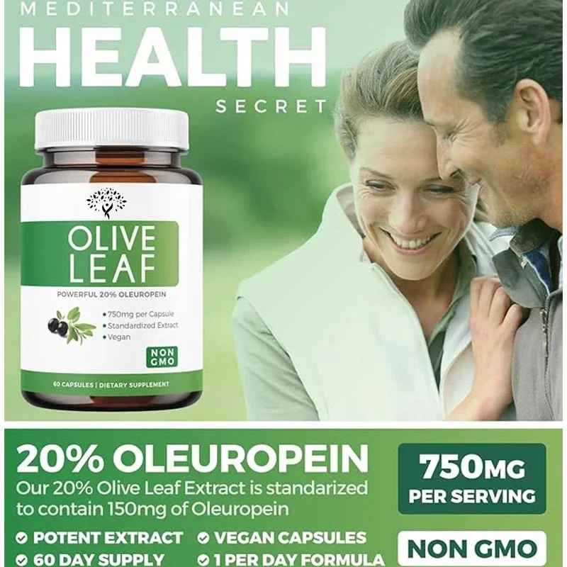 

20% Oleuropein 750mg Suitable For Vegetarianism, Antioxidant, Oil-free, Olive Leaf Extract ( Gmo) -60 Capsules