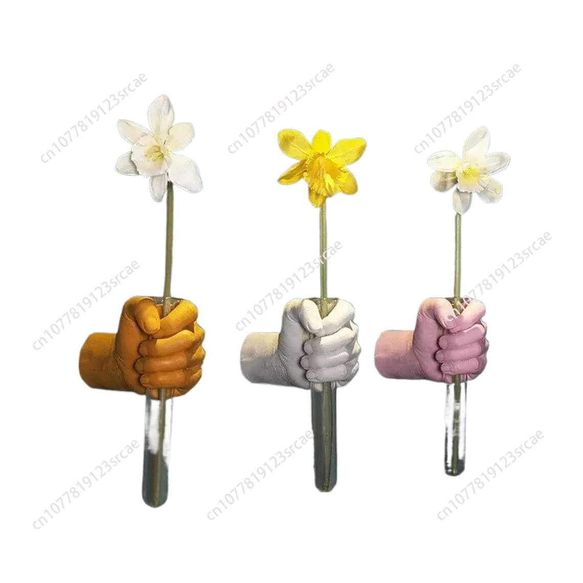 

Creativity Resin Glass Vase Flower Arrangement Wall Hanging Background Wall Abstract Hand Hold Human Body Home Decoration