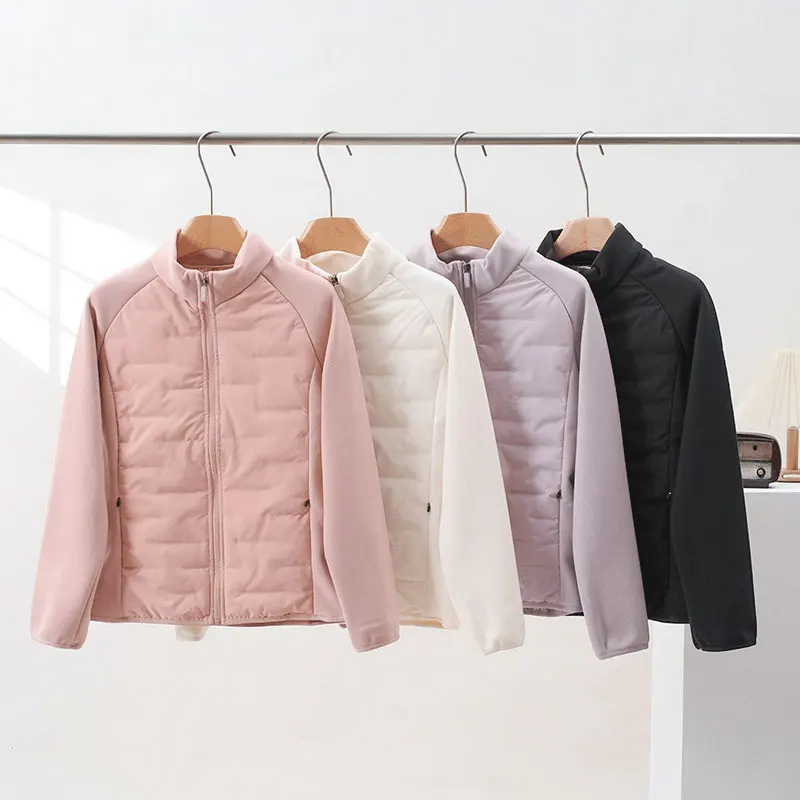 

Легкая женская куртка серии LU из флиса и шерсти с воротником-стойкой, осенне-зимняя, теплая, с термоэффектом, универсальная, с дизайнерскими вставками, хлопковое пальто