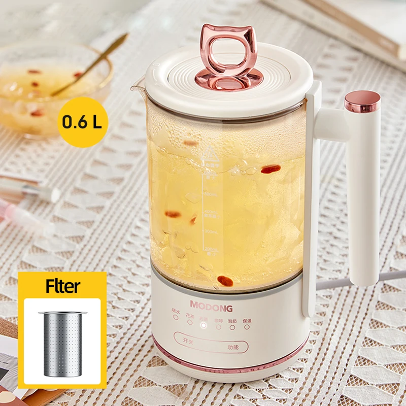 Tetera inteligente de vidrio con filtro para conservar la salud, tetera automática multifuncional de 220V, para hacer té