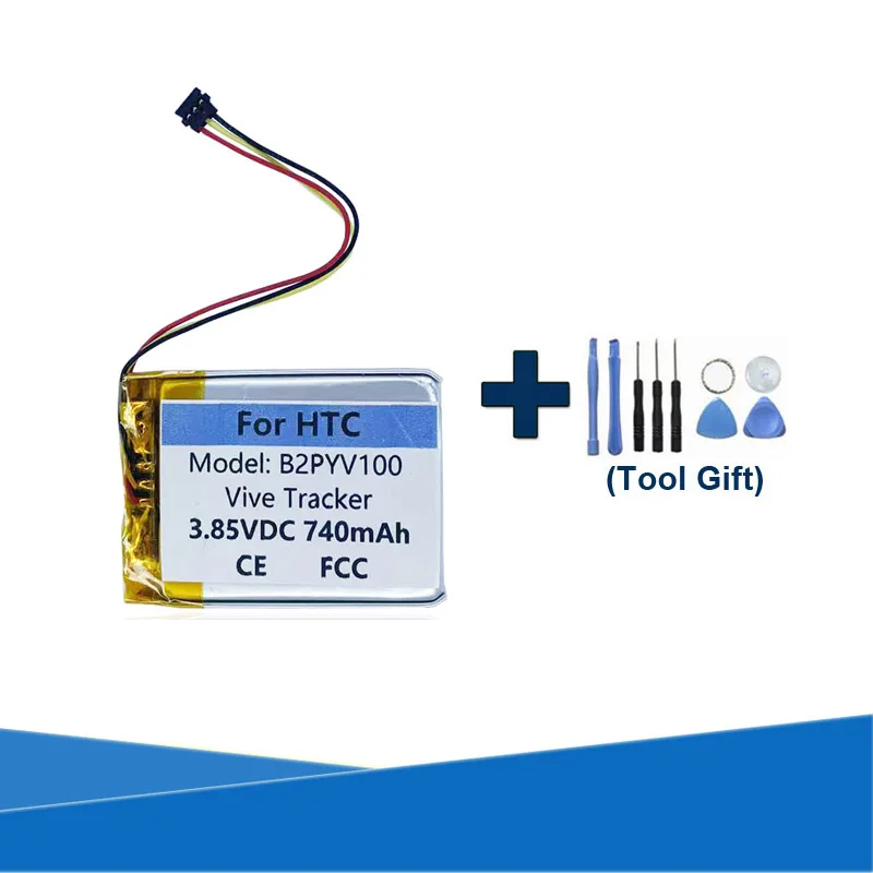 Toolsets + Original Replaces 740mAh B2PYV100 Replacement Battery For HTC Vive Tracker Batterie Accumulator AKKU