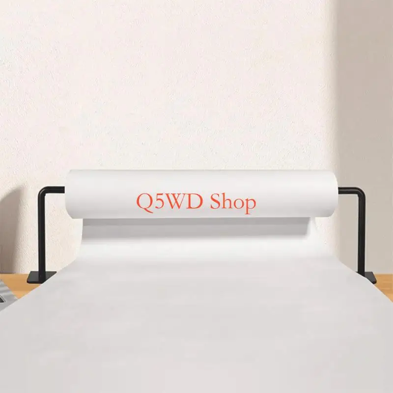 Q5WD Clamp On Paper Roll Dispenser Strong Metal Construction Art Supply Organizers for Painting Craft Office Kitchen Use
