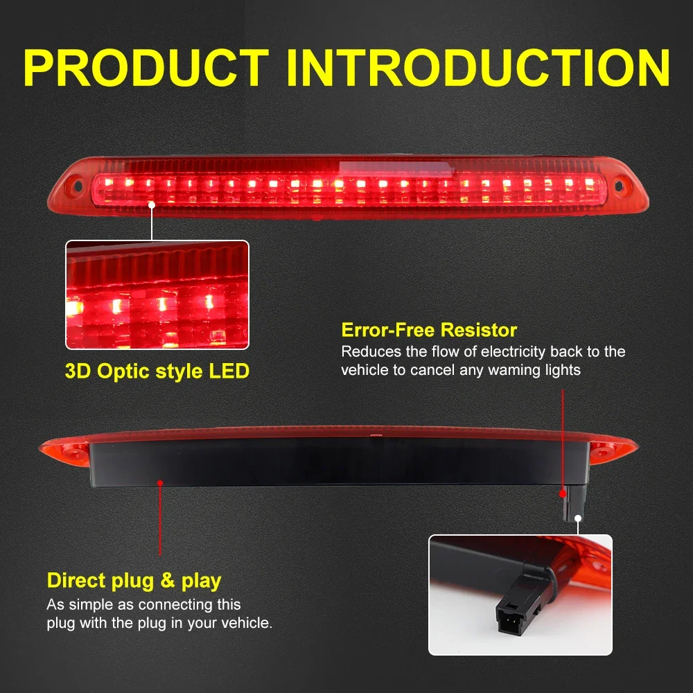 Led الخلفية 3rd ضوء الفرامل عالية جبل الثالث وقف مصباح إشارة لمرسيدس بنز العداء 906 2006-2019 OEM # :A9068200456، 2E0945097 #5