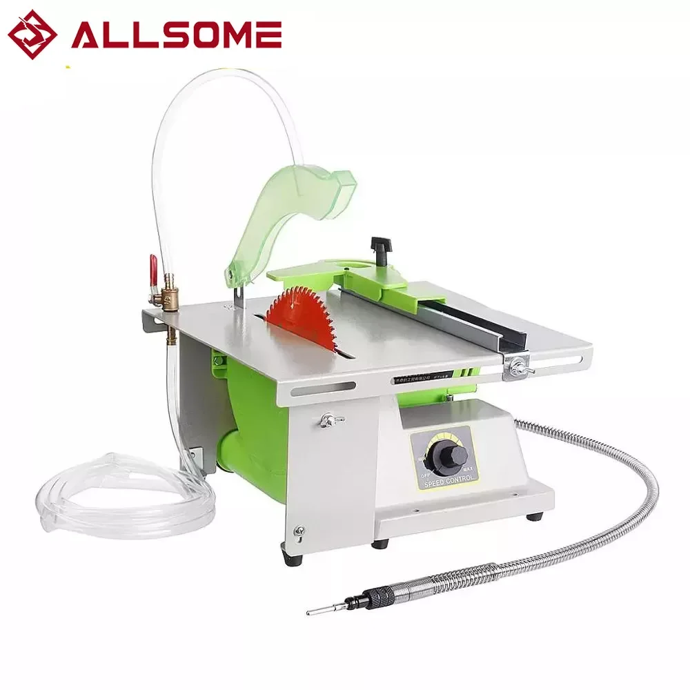 1380W 220V Multifunction Table Saw Jewelry Rock Polishing Bench Lathe Polisher Drilling Machine