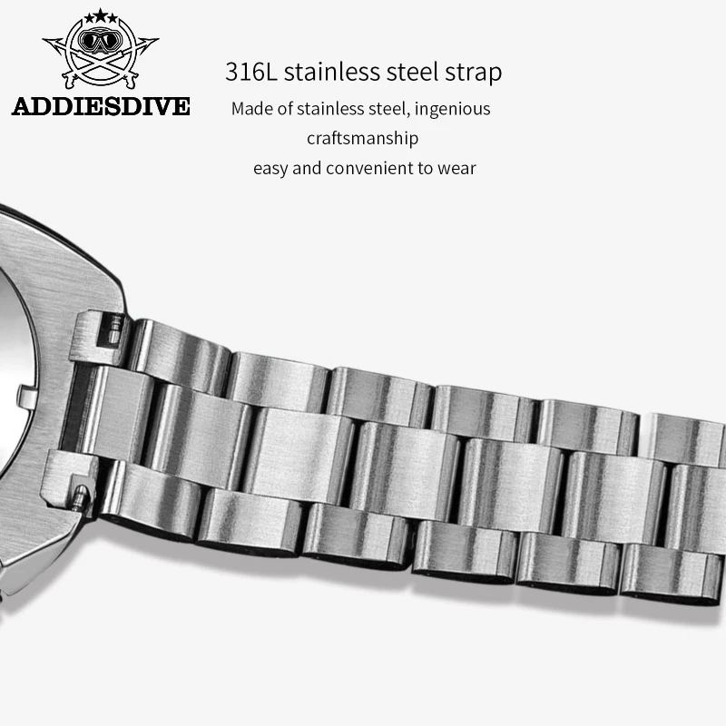 ADDIESDIVE Men New Automatic mechanical Watch stainless steel C3 super luminous wirstwatch luxury men diver watch