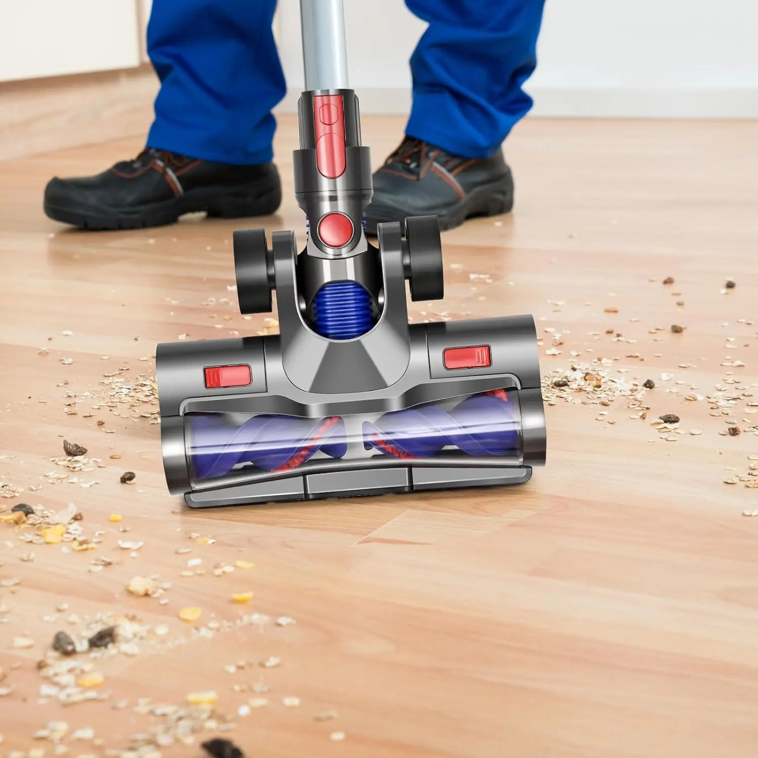 ل دايسون V8 V7 V10 V11 V15 المكانس الكهربائية مع بكرات كبيرة مرنة مع المصابيح الأمامية LED فرشاة نظافة رئيس استبدال أجزاء