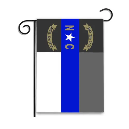 Thin Blue Line Subdued North Carolina Flag 12x18 Inch Garden, Apartment Flag