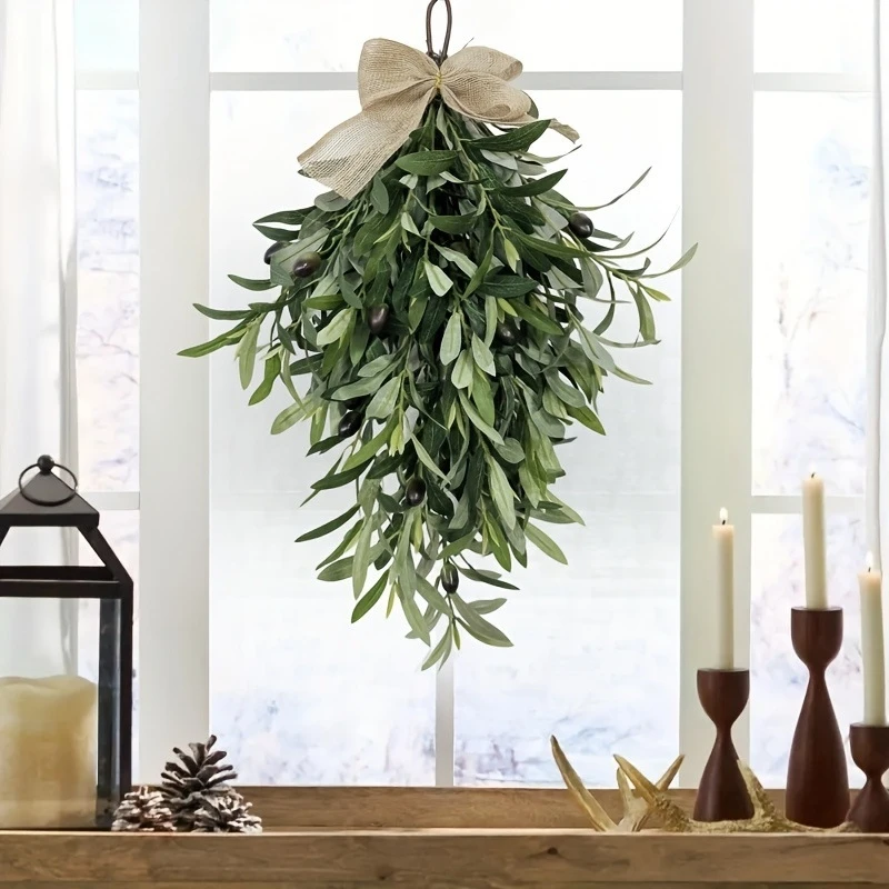 

Artificial Olive Hanging Greenery Decor Spring Summer Home Door Wall St Patrick's Day Festival Ornaments