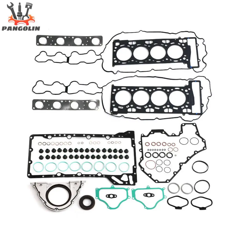 S63B44A New Engine Overhaul Gasket Set 11128008122 11127566288 11127566289 for BMW X5 X6 M E70 E71 S63B44A 4.4L V8 Twin Turbo 