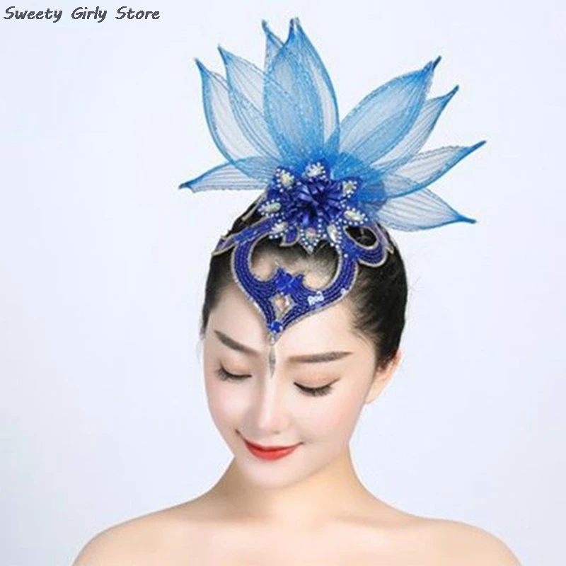 Sweet Flower Hairpin Performance Dance Hair Clips Barrettes Fairy Beautiful Hairpins Cosplay Party Ballet Dancing Headwear Women