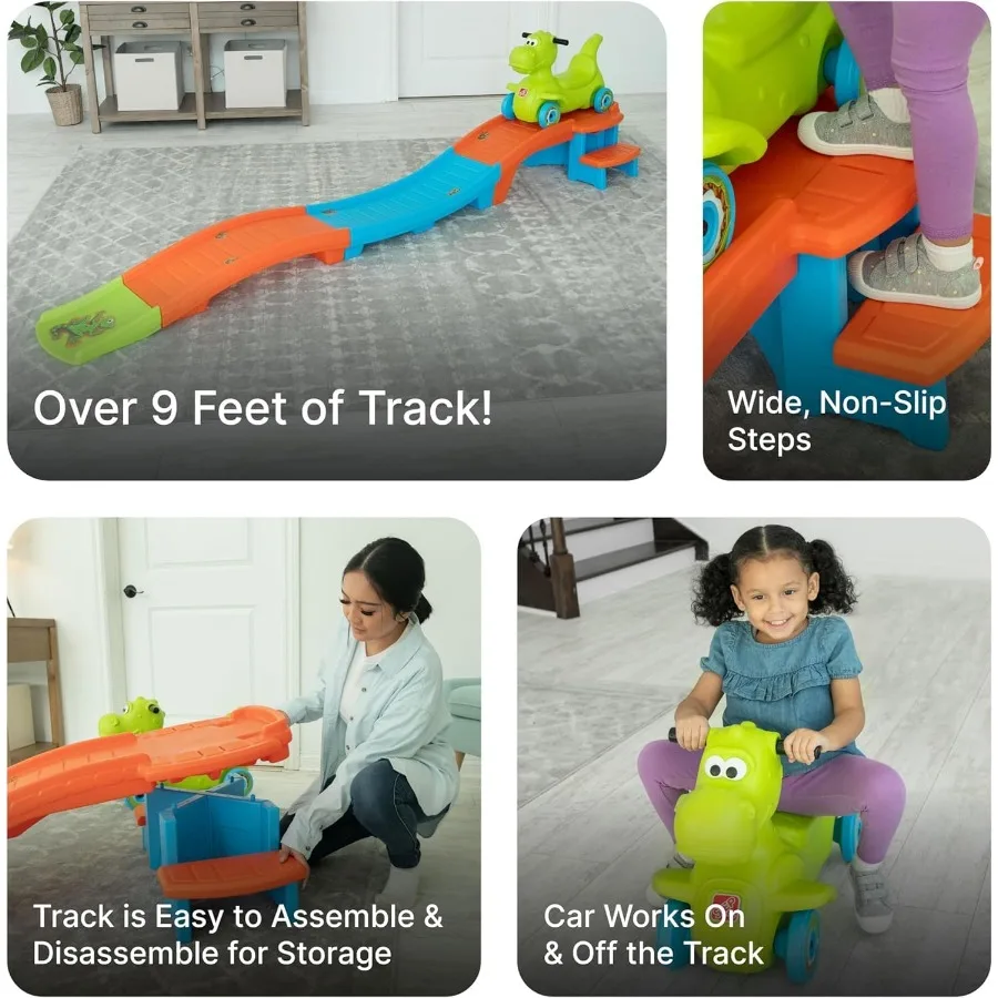 恐竜ダッシュ 上下ローラーコースター 乗用玩具 プッシュカー 室内/屋外プレイセット 耐久性のあるプラスチック製 最大重量50ポンド のために