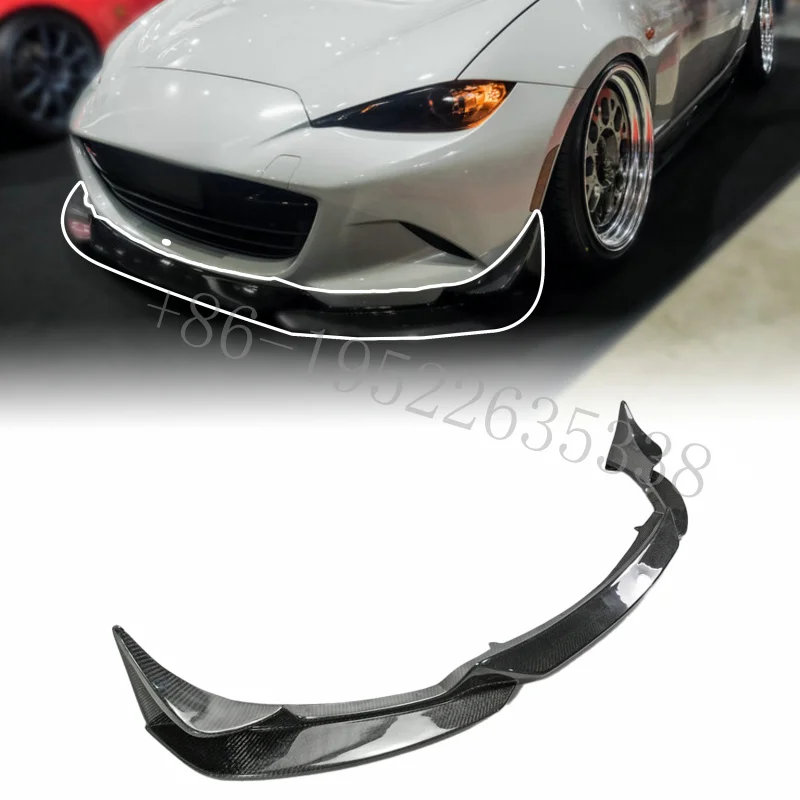 for Mazda New  MX5 Miata ND GVT3 Style High Gloss Front Lip & Spoiler with Perfect Fitment and Screw Installation