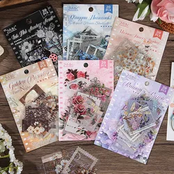 Journamm-Border Flor Adesivos, PET, Lixo Jornal, Scrapbooking DIY, Papelaria Criativa, Colagem Álbum de Fotos, 20pcs por pacote