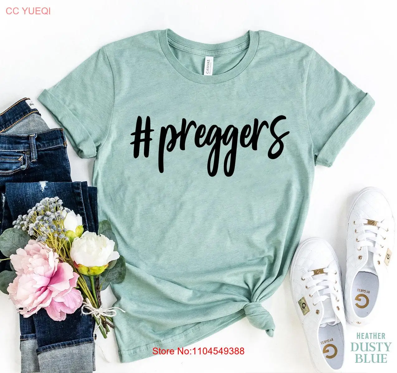 Preggers T Shirt Mom To Be Maternity Pregnant AF Coming soon Announcement Reveal for new long or short sleeves