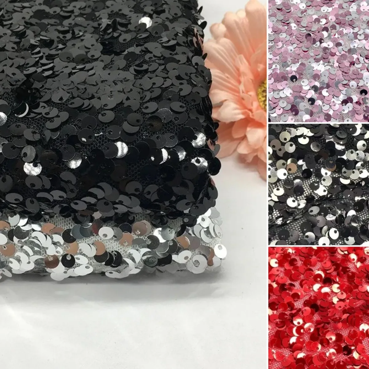 

Sequined African Lace Fabric Children's Wedding Performance Costume Women's Clothing Evening Gown Mesh Fabric Fabric for Sewing