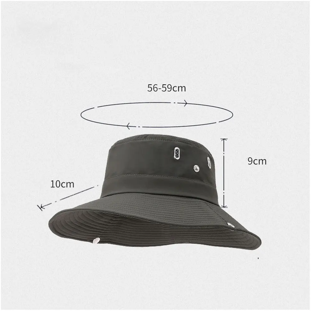 Outdoor Sports Camping Climbing Fishing Travel Caps Wide Brim Anti-UV Adjustable Breathable Sun Cap Mountaineering Hat Unisex