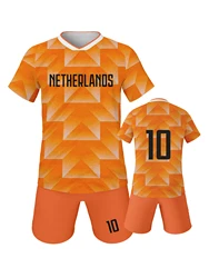 Netherlands Football Jerseys Kids Dutch Voetbal Shirt Polyester Football Training Set Quick-drying Soccer Uniform for Boys Girls