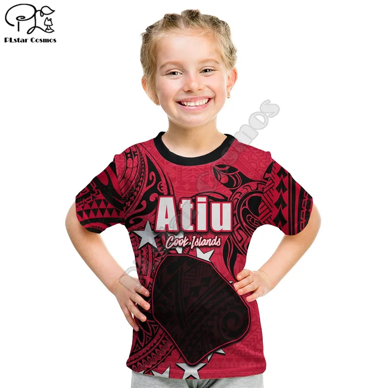 Custom Personalised Cook Islands T Shirt Kid Aitutaki 3D Print T Shirts Summer Kids T-shirt Boy Girl Oversized Tshirt Tops