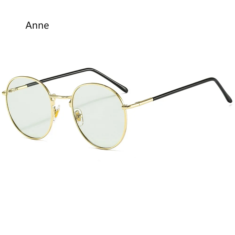 نظارات مستديرة فوتوكرومية للرجال ، معدن أسود ، حجب الضوء الأزرق ، حماية UV400 ، نظارات شمسية مضادة للوهج ، ظلال كمبيوتر عتيقة