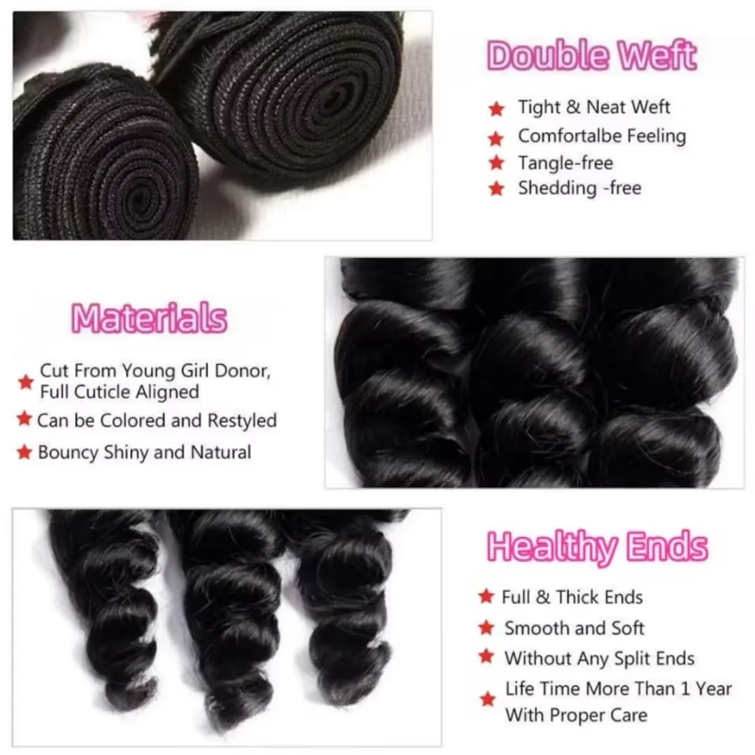 Cabelo Humano Brasileiro Cru Ondulado Solto 3 ou 4 Pacotes 28 30 Polegadas Extensão de Cabelo Virgem Remy para Mulheres para Costurar em Trama Rápida