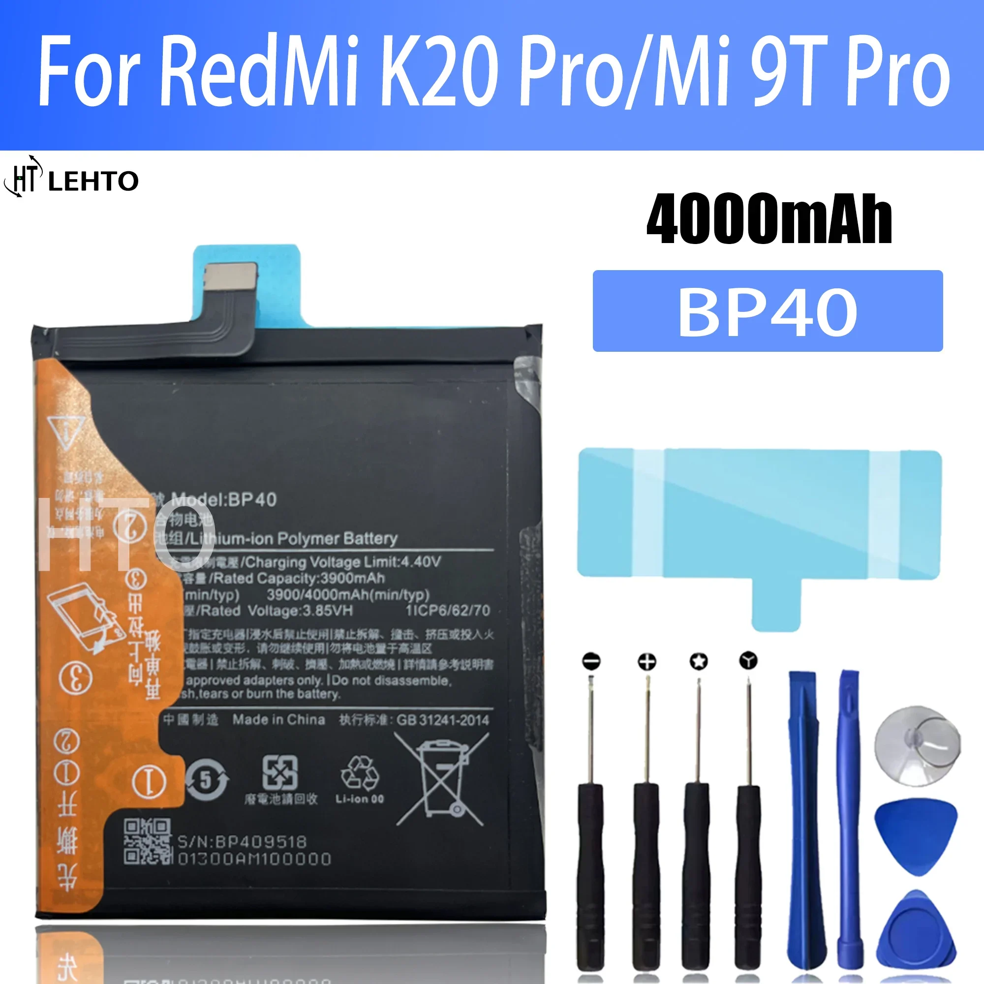 

100% оригинальная емкость аккумулятора BP40 для мобильного телефона MI 9T Pro, высокая сменная батарея Bateria