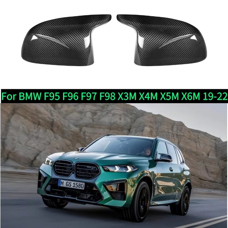 OEM لسيارات BMW X3M X4M X5M X6M F95 F96 F97 F98 استبدال المرآة الخارجية من ألياف الكربون ، تغطي غطاء المرآة الخارجية