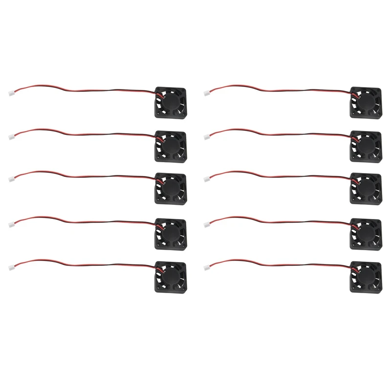 RISE-10 Pcs 40Mm X 10Mm 0.12A 2Pin 5V DC Brushless Sleeve Bearing Cooling Fan