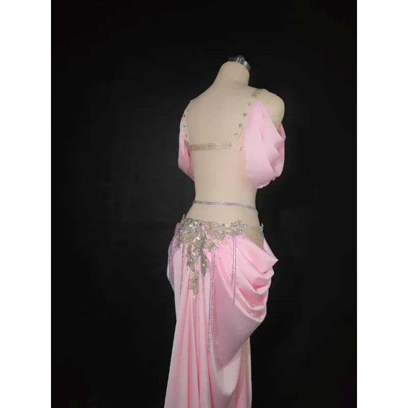 Aangepaste Oosterse Buikdanskostuums Prestaties Competitie Jurk Indiase Kleding Vrouwen Exotische Danskleding BH en Rok