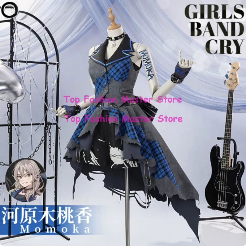 

Kawaragi Momoka Iseri Nina Cosplay Costume Anime Girls Band Lolita Dress Hat Accessories Props Carnival Full Outfit