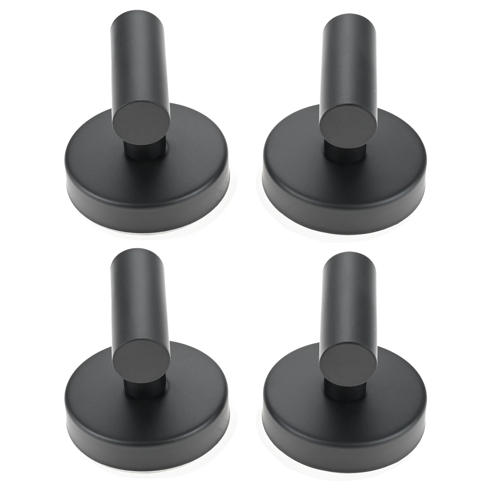 4pcs Stainless Steel Suction Cup Hook Strong Suction Wall Mount Hook Punch-free Kitchen Bathroom Wall Hanger Towel Clothes Black