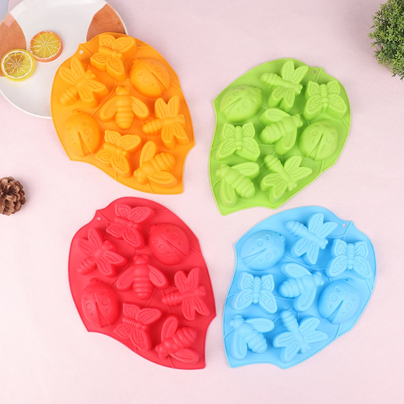 Insect Soap Silicone Mold DIY 3D Bee Butterfly Dragonfly Ladybug Ice Cake Baking Mould Jelly Fat Bomb Kitchen Making Tool