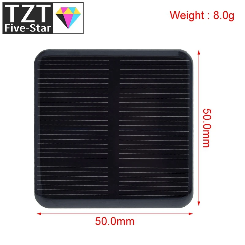 TZT 2V 160mA 0.32W 50*50MM Solar Panels DIY For Battery Cell Phone Chargers Monocrystalline Silicon Module For Camping