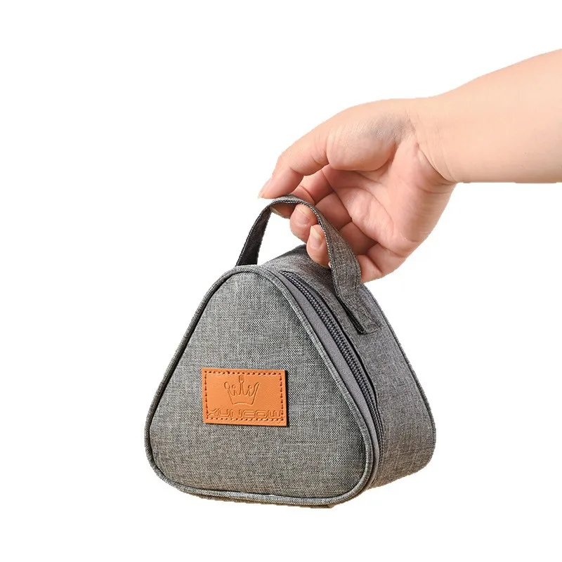 Mini Triangular Aluminum Foil Thermal Lunch Tote Portable Insulated Cooler Bag For Student Bento Lunch Box Carry Storage Handbag