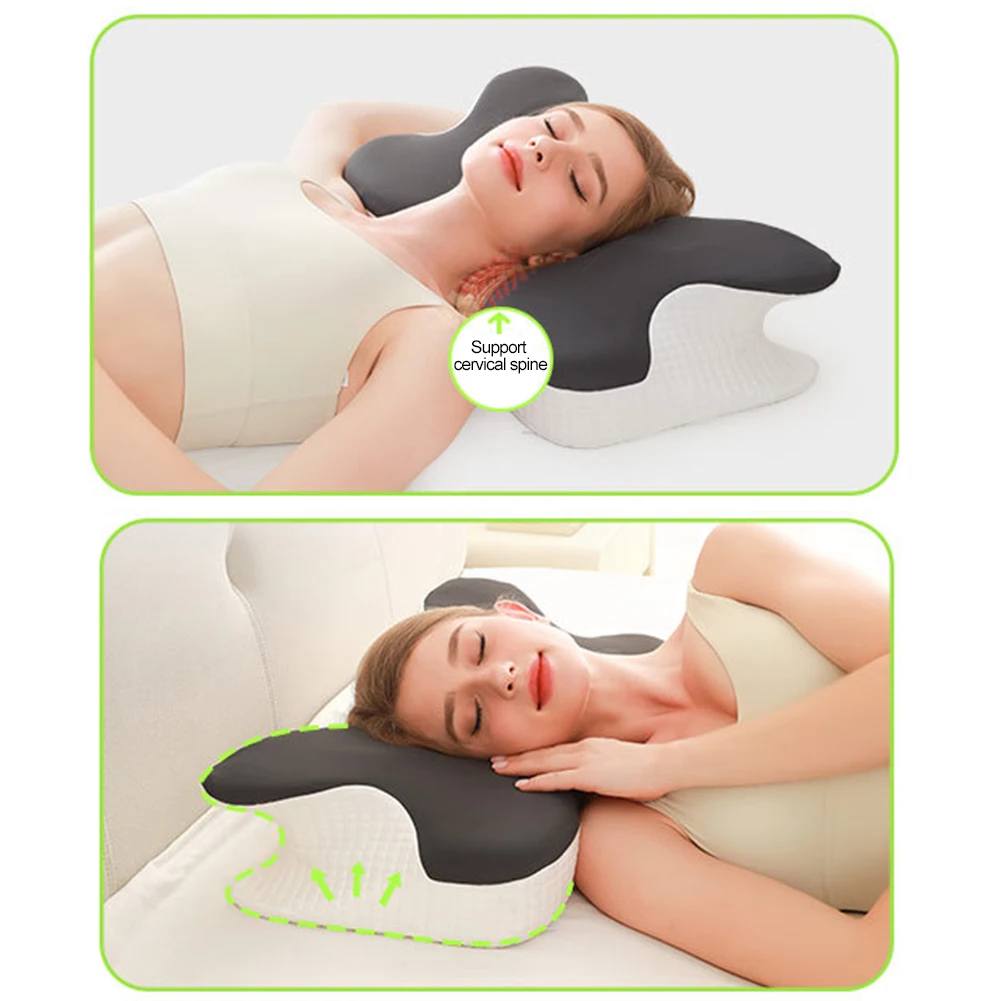 Memory Foam Pillow Ergonomic Sleep Cervical Vertebra Pillow Comfortable Side Sleeping Butterfly Pillow Lumbar Orthopedic Pillow