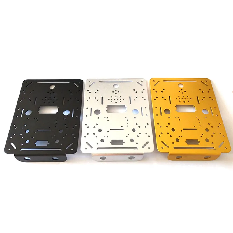 Placa inferior de carro inteligente, Panel de chasis, carro de montaje de expansión DIY, placa superior de aleación de aluminio, expansión de orificio multiservo