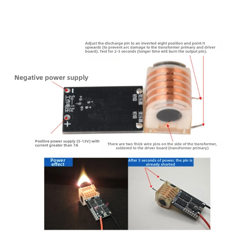 AC 10kV-20kV Ignition Driver Module DC 5-13V Input for DIY Plasma Generators Scientific Experiments and Ignition Circuit Design