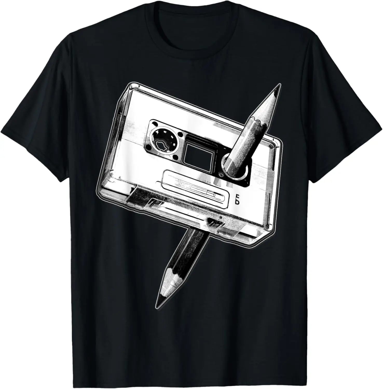 80s Cassette Tape Pencil 1980s Retro Vintage Music Mixtape T-Shirt