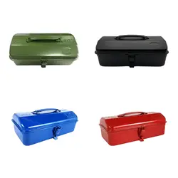 Portable Tool Box Iron Tool Organization Chest Multifunction with Handle Empty Box Hand Repair Tool Storage Box Carrying Case
