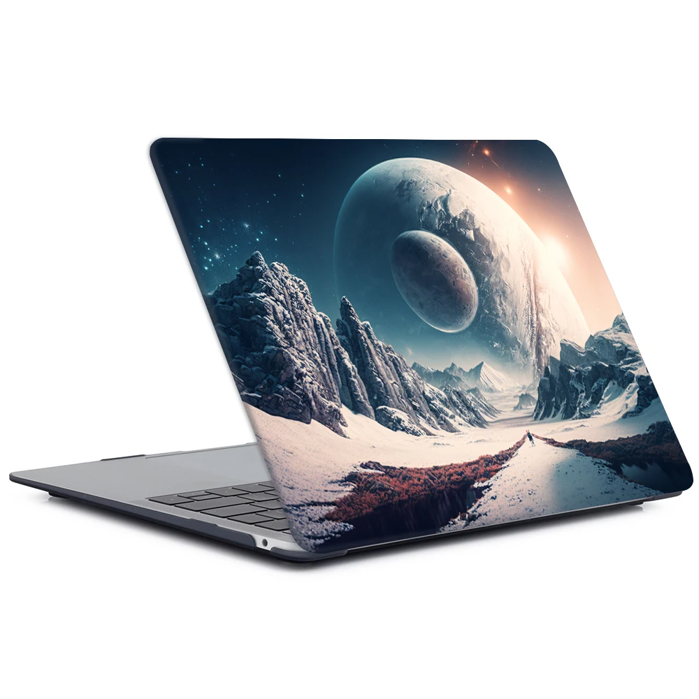 

Laptop Case for MacBook Air 13 Touch ID Cover Model A1932 2018 Hard Shell for Pro M1 M2 13.3 14 16 M4 Air 15 Planet Print Case