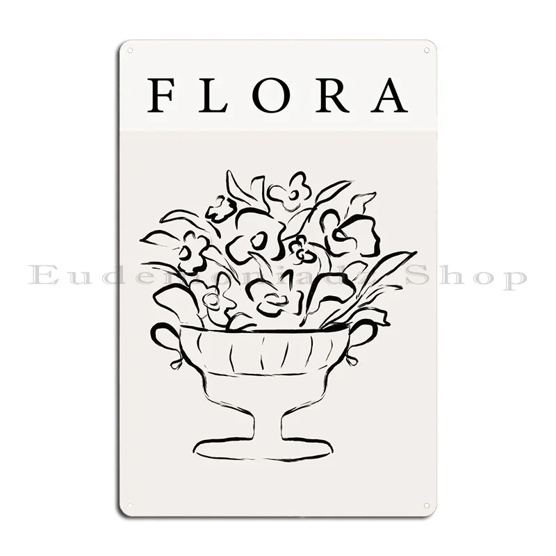 مجردة الزهور النباتية لوحة معدنية ملصق جدار الكهف المرآب نادي السينما شخصية شخصية تين تسجيل ملصق #2