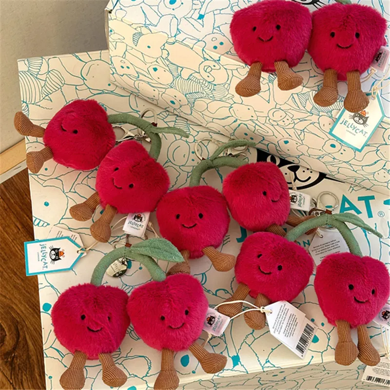 Venta caliente Jelly Fun cereza llavero colgante accesorios muñeca colgante para niñas y mujeres regalos de Festival regalos de cumpleaños