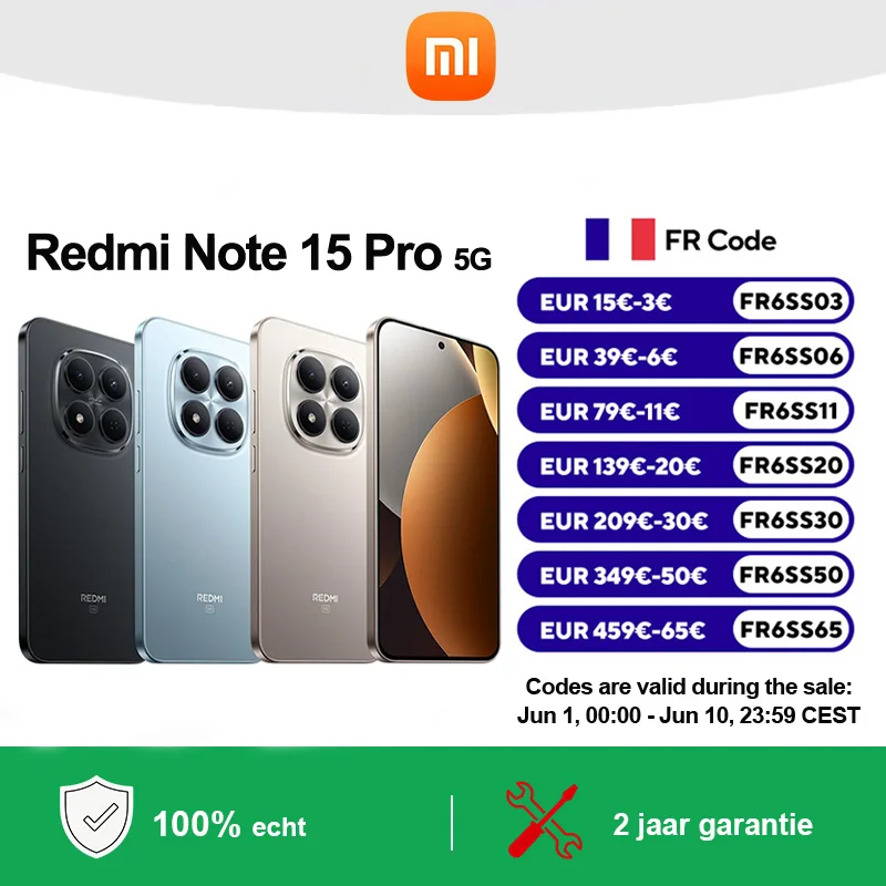 Smartphone Xiaomi Redmi Note 15 Pro 5G Version Globale MediaTek Dimensity 7400-Ultra Appareil Photo 200MP Batterie 6580mAh Écran 6.83''