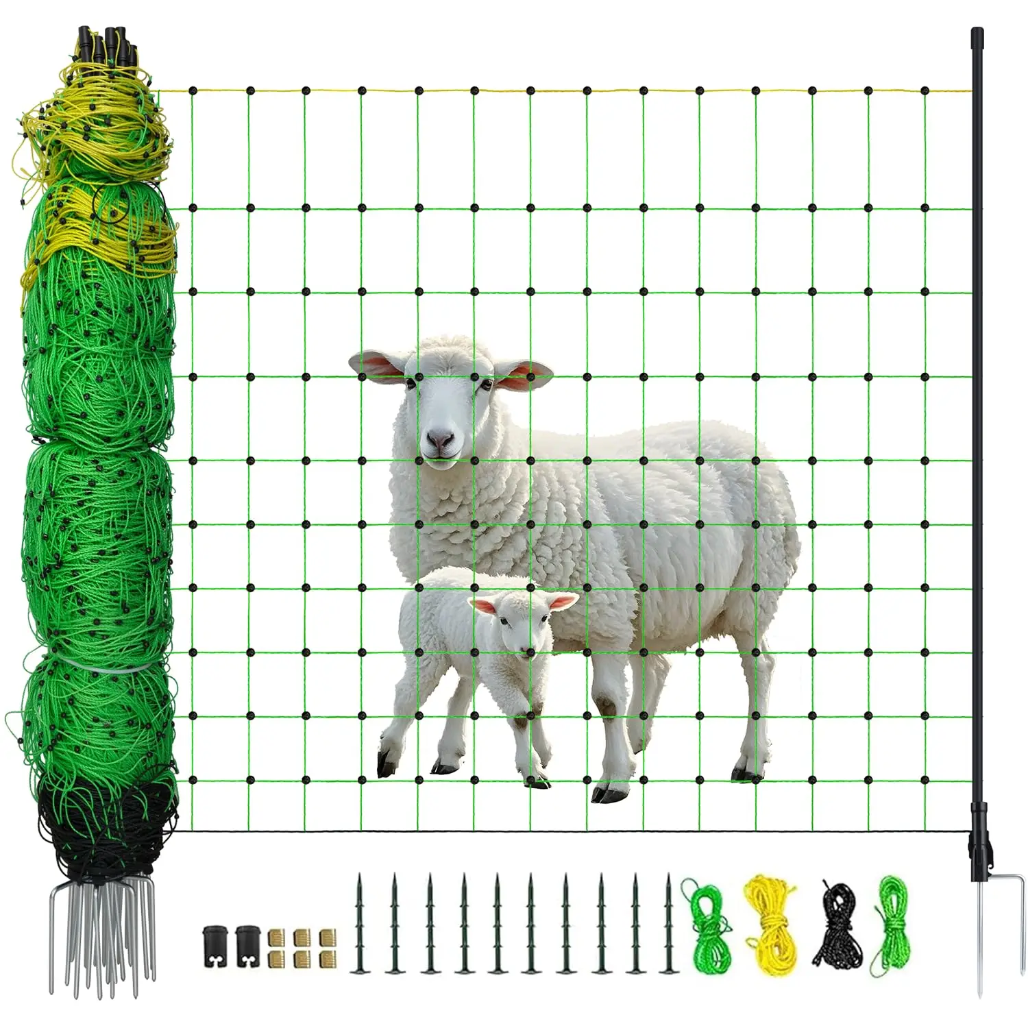 Black Electric Fence Netting for Backyards, Farms, Ranches, and Gardens - Durable and Large Size